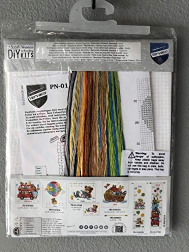 Vervaco Counted Cross Stitch Kit: Birth Record: Cycling Bear, 27 x 29cm, N - Image 2